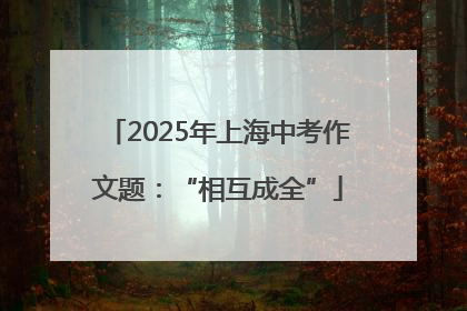 2025年上海中考作文题：“相互成全”