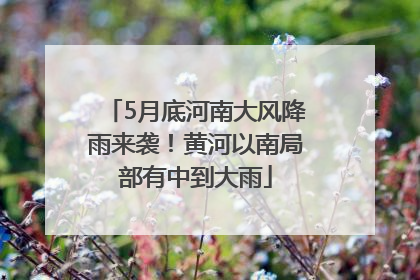 5月底河南大风降雨来袭！黄河以南局部有中到大雨