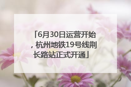 6月30日运营开始，杭州地铁19号线荆长路站正式开通