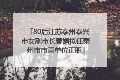 80后江苏泰州泰兴市女副市长秦娟拟任泰州市市直单位正职